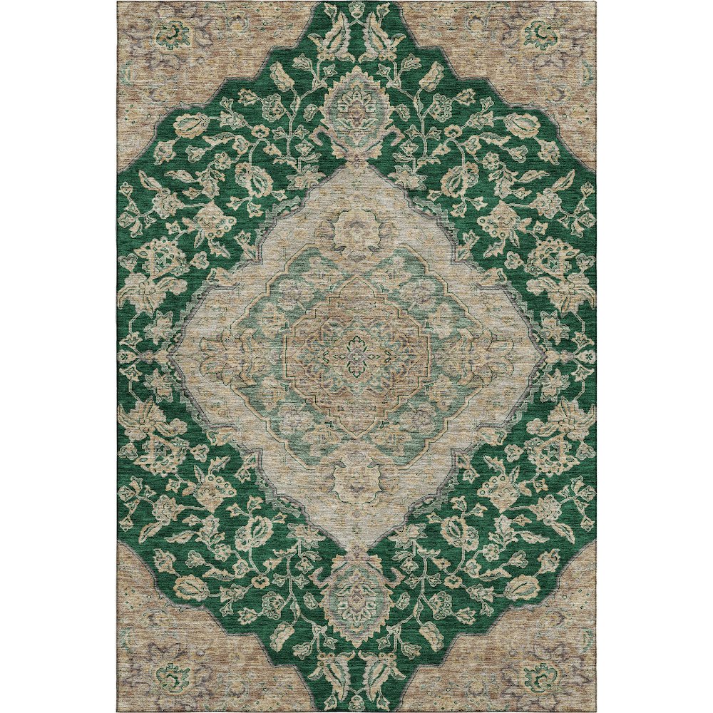 Premium Machine Washable Mayfield AMF1151 Emerald 2'6" x 3'10" Rug. Picture 1