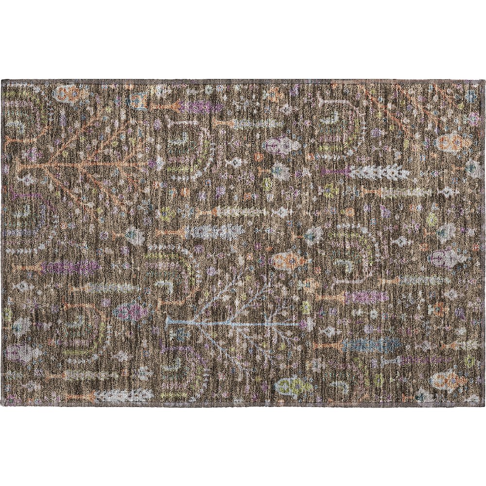 Premium Machine Washable Mayfield AMF1152 Brown 1'8" x 2'6" Rug. Picture 1
