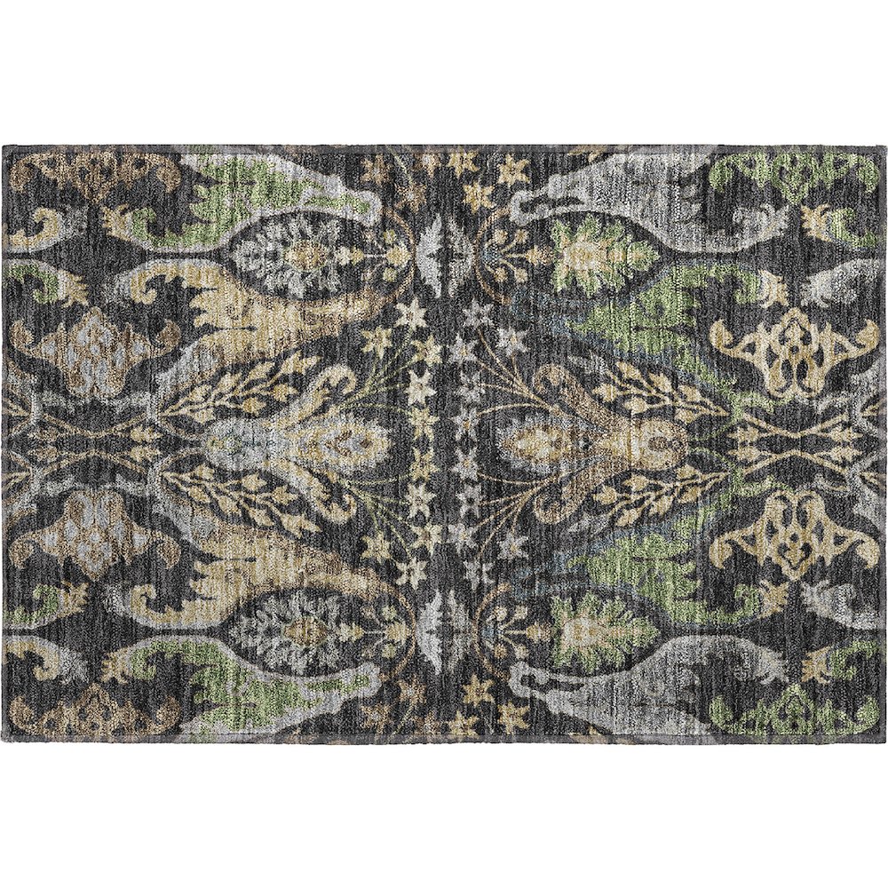 Premium Machine Washable Mayfield AMF1153 Black 1'8" x 2'6" Rug. Picture 1