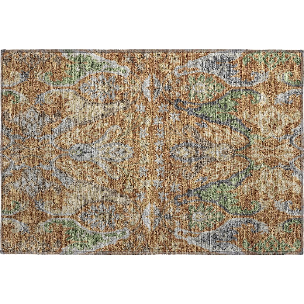 Premium Machine Washable Mayfield AMF1153 Copper 1'8" x 2'6" Rug. Picture 1