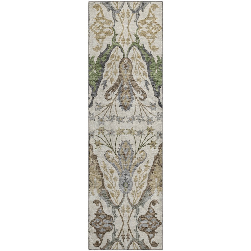 Premium Machine Washable Mayfield AMF1153 Ivory 2'3" x 7'6" Runner Rug. Picture 1