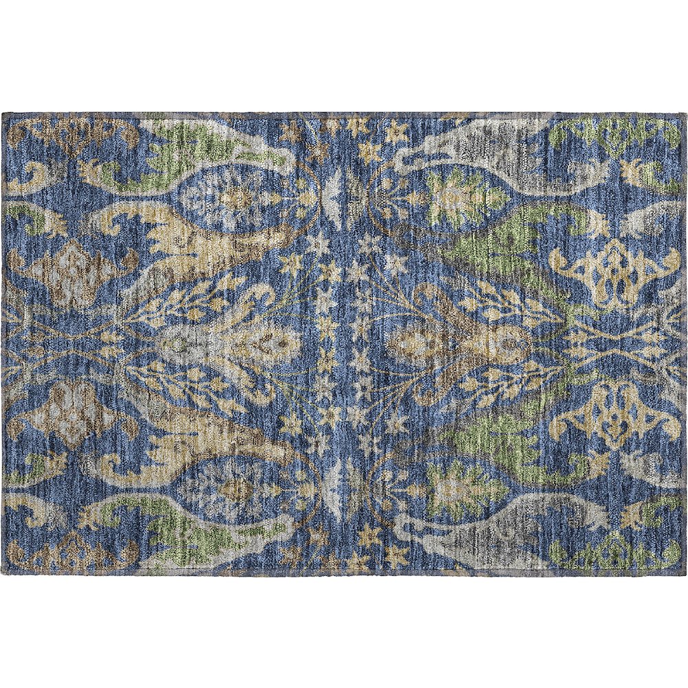Premium Machine Washable Mayfield AMF1153 Navy 1'8" x 2'6" Rug. Picture 1