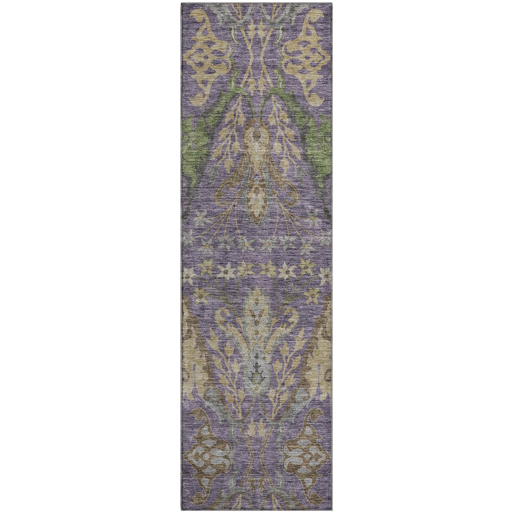 Premium Machine Washable Mayfield AMF1153 Purple 2'3" x 7'6" Runner Rug. Picture 1