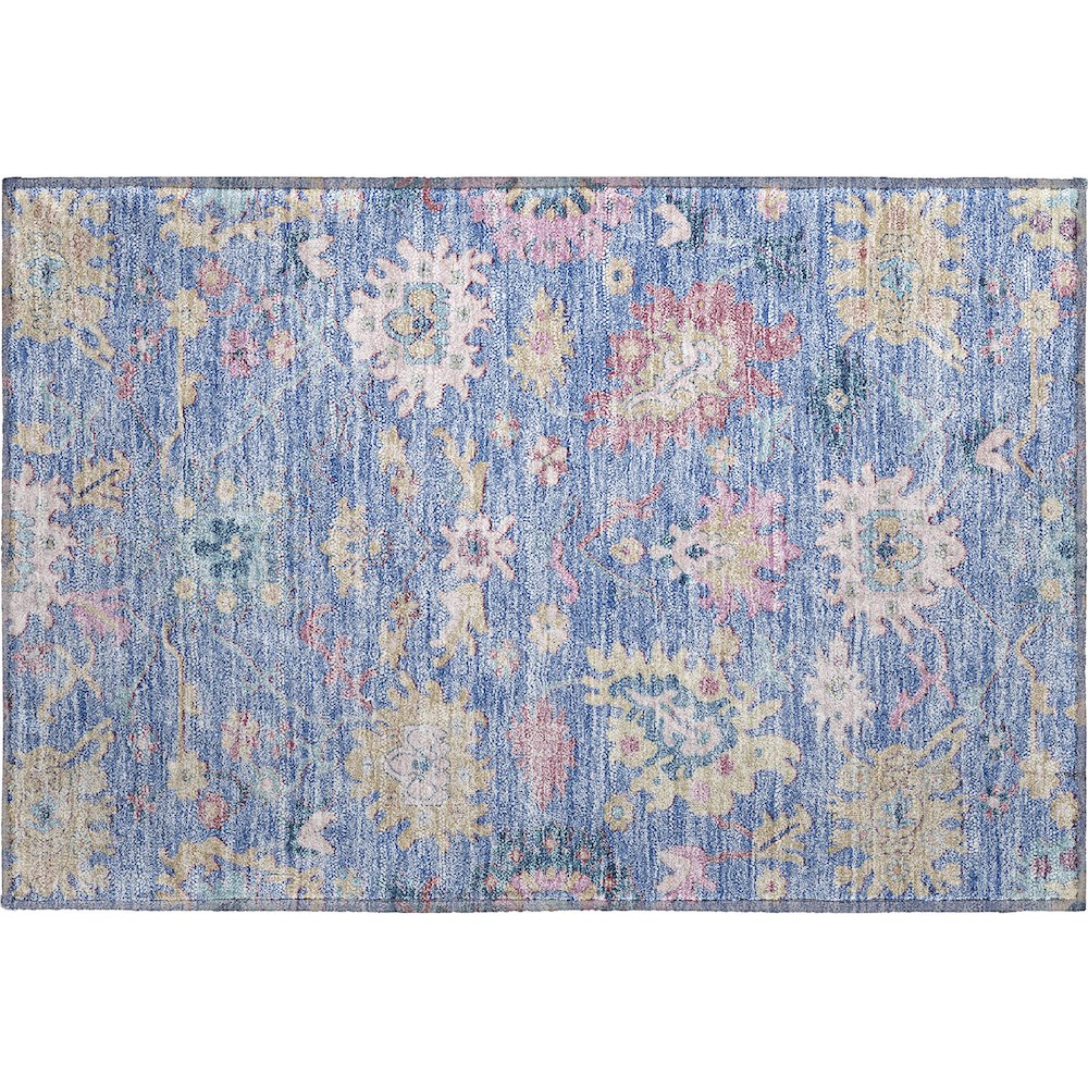 Premium Machine Washable Mayfield AMF1154 Blue 1'8" x 2'6" Rug. Picture 1