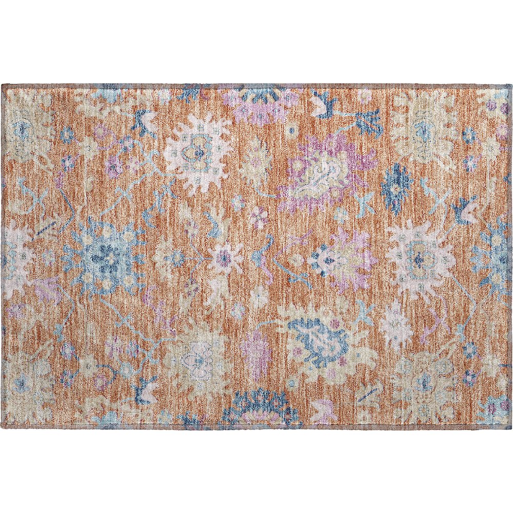Premium Machine Washable Mayfield AMF1154 Orange 1'8" x 2'6" Rug. Picture 1