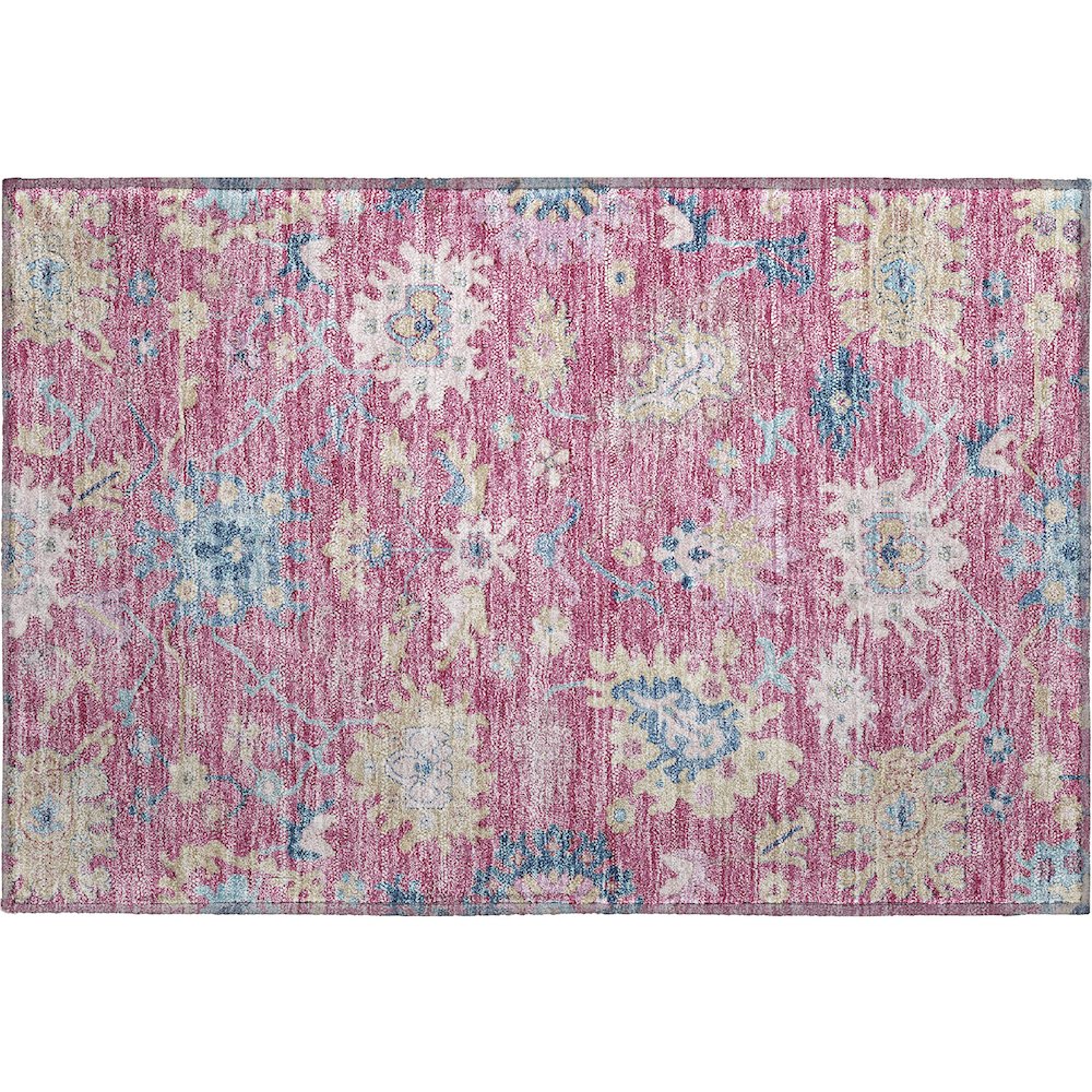 Premium Machine Washable Mayfield AMF1154 Pink 1'8" x 2'6" Rug. Picture 1