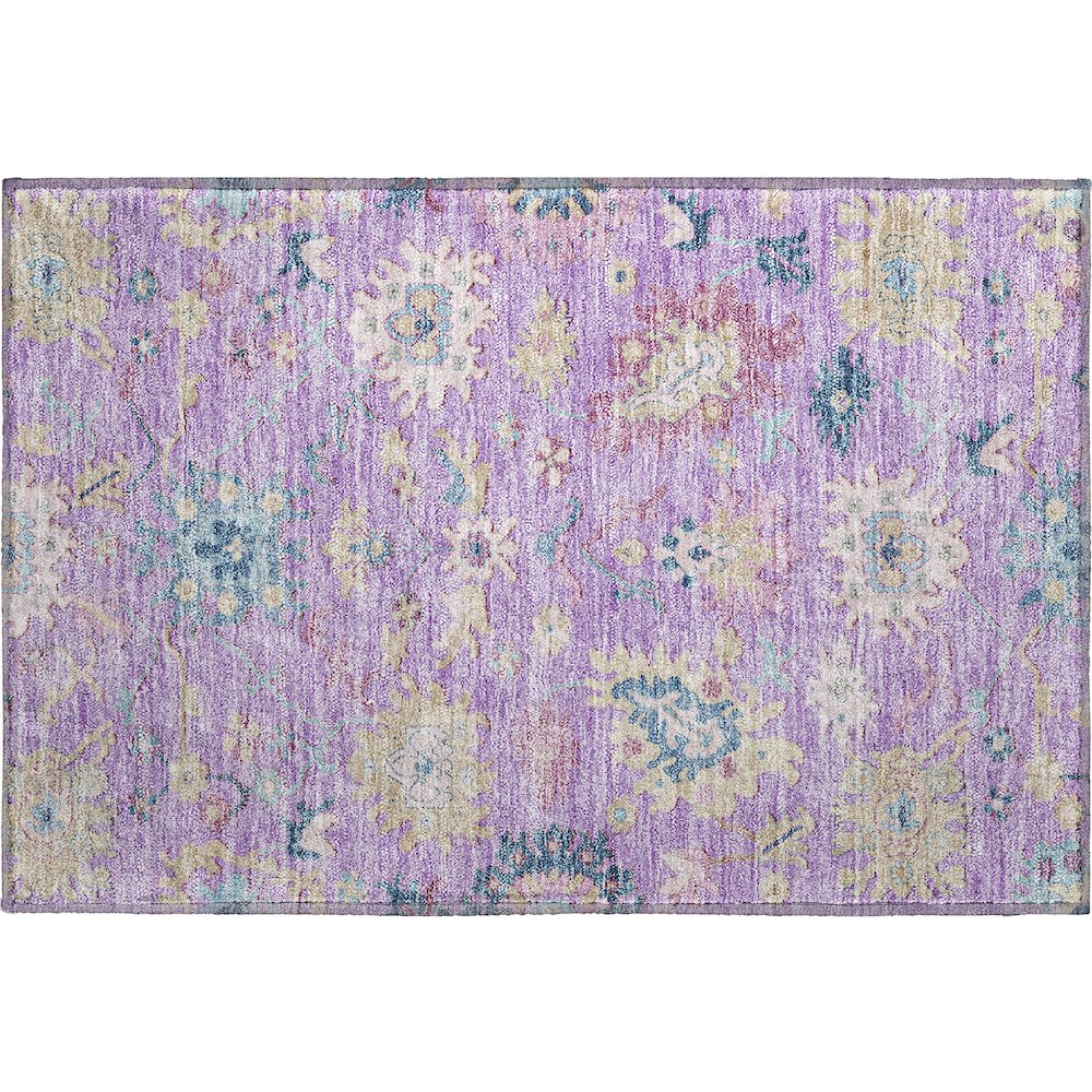 Premium Machine Washable Mayfield AMF1154 Purple 1'8" x 2'6" Rug. Picture 1