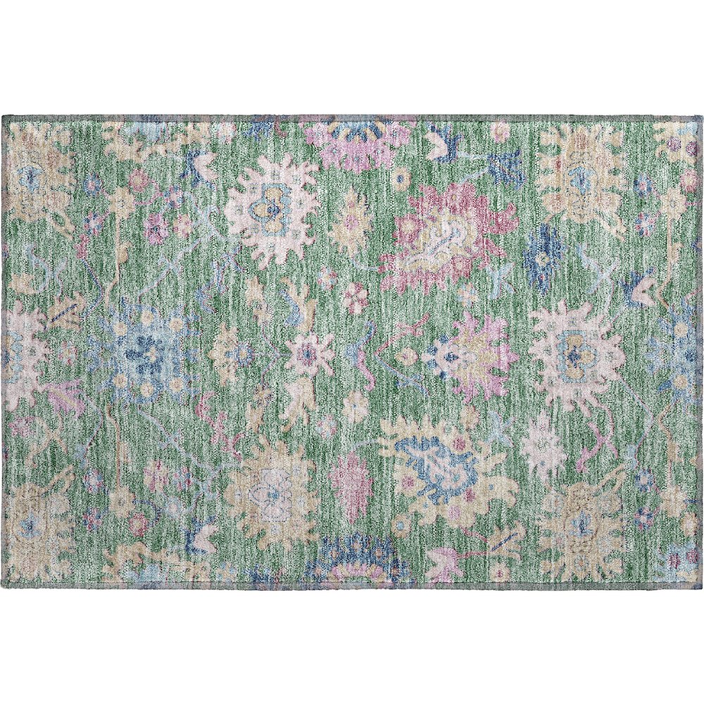Premium Machine Washable Mayfield AMF1154 Sage 1'8" x 2'6" Rug. Picture 1
