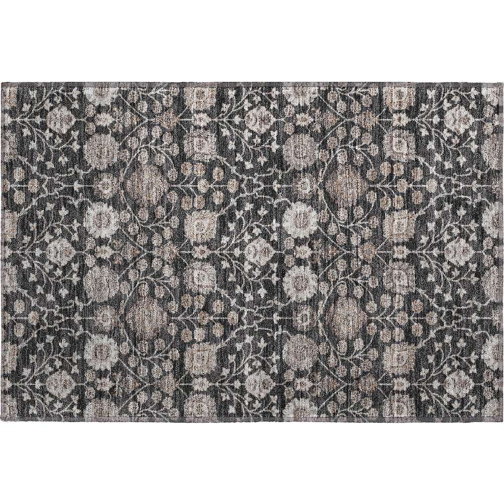 Premium Machine Washable Mayfield AMF1155 Black 1'8" x 2'6" Rug. Picture 1