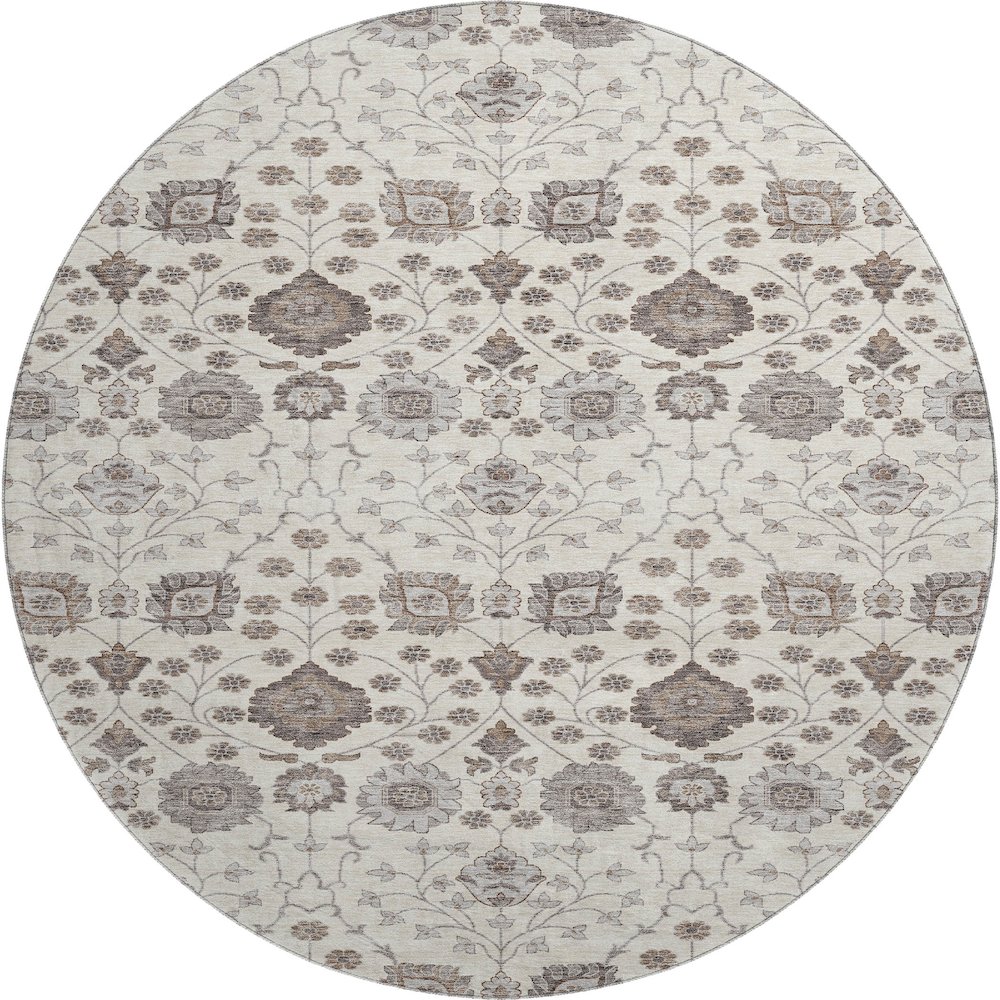Premium Machine Washable Mayfield AMF1155 Ivory 8' x 8' Round Rug. Picture 1