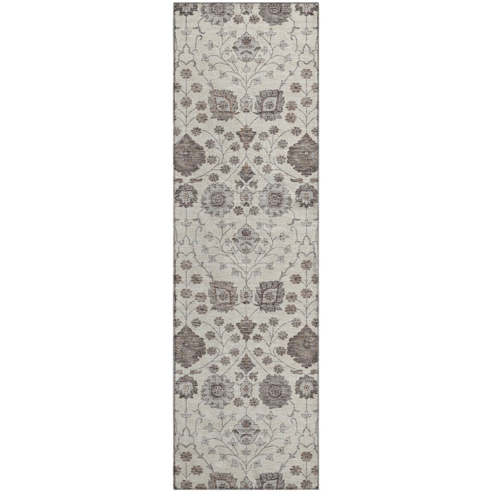 Premium Machine Washable Mayfield AMF1155 Ivory 2'3" x 7'6" Runner Rug. Picture 1
