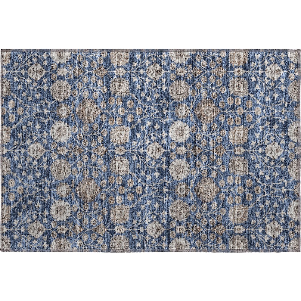 Premium Machine Washable Mayfield AMF1155 Navy 1'8" x 2'6" Rug. Picture 1