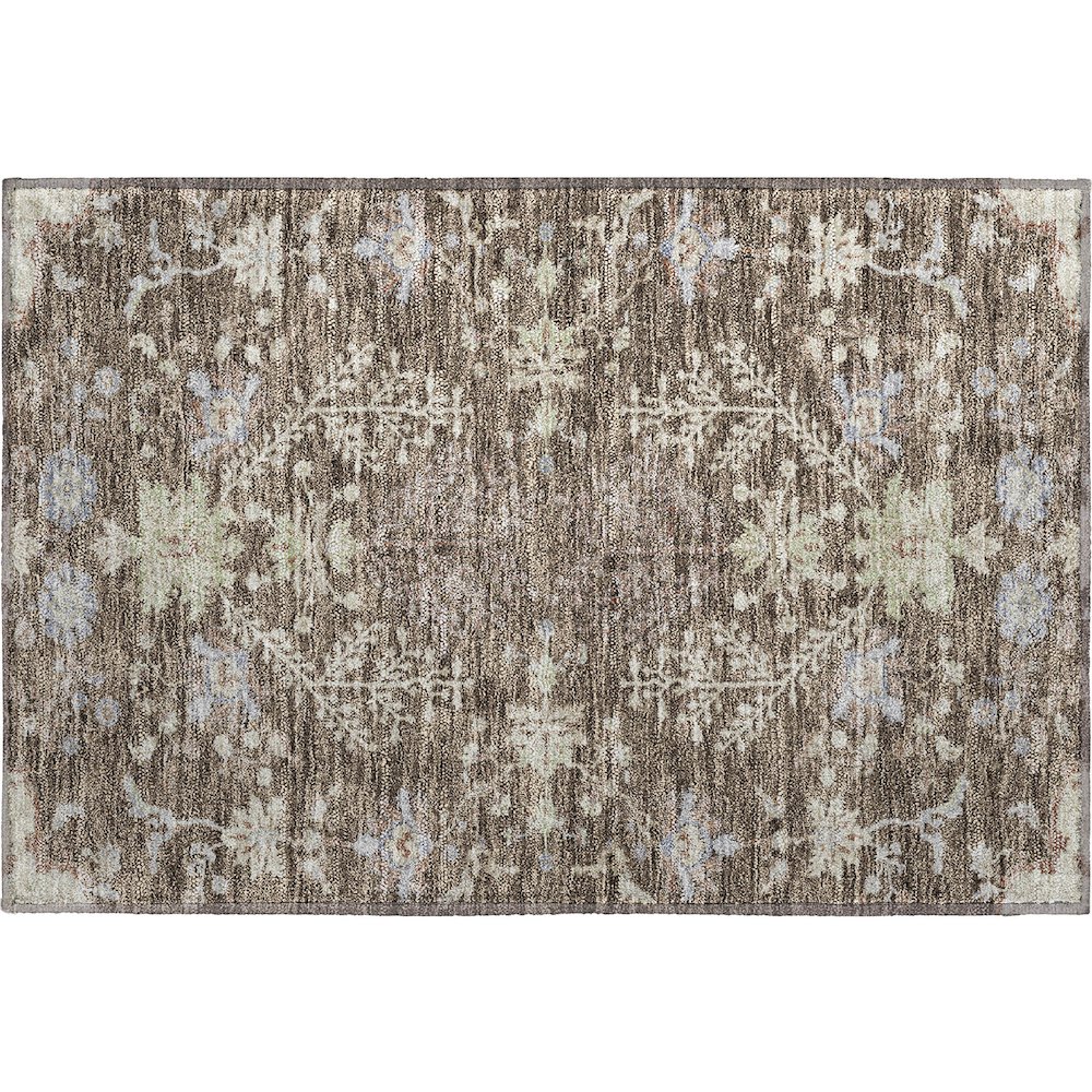 Premium Machine Washable Mayfield AMF1156 Brown 1'8" x 2'6" Rug. Picture 1