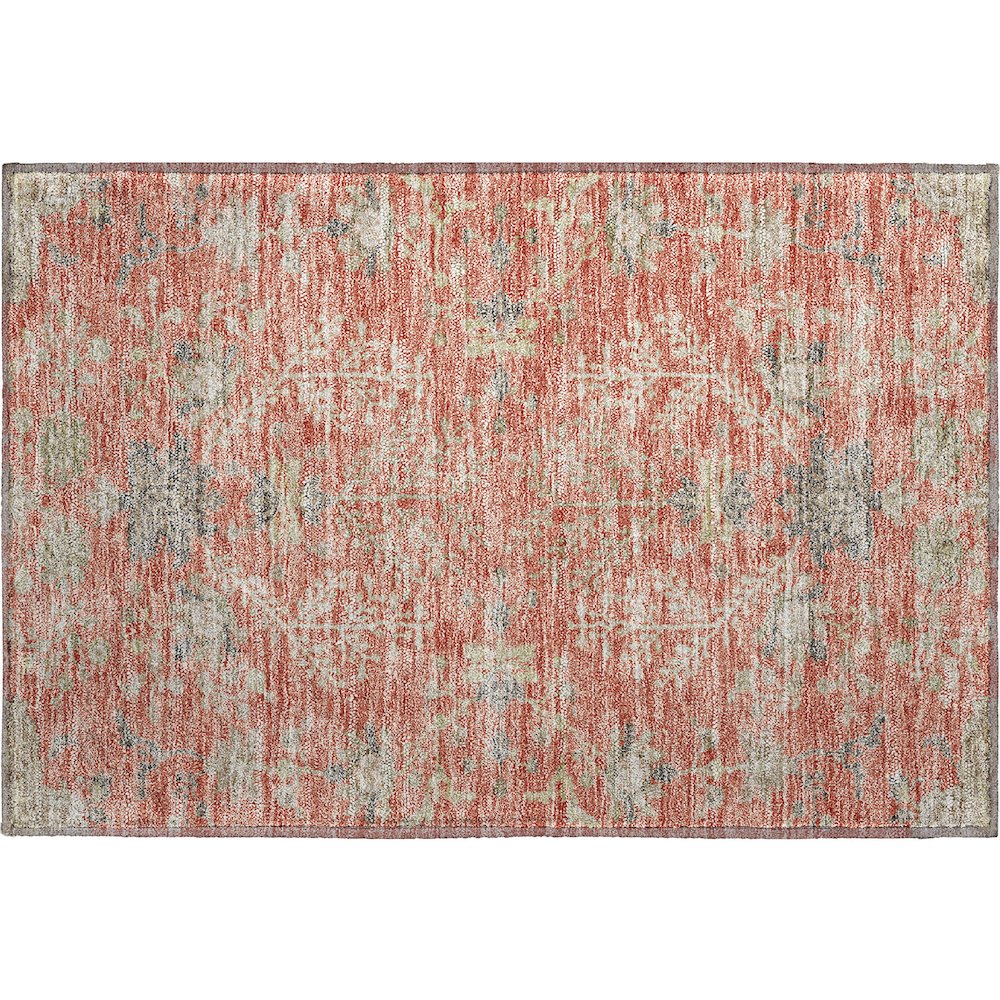 Premium Machine Washable Mayfield AMF1156 Coral 1'8" x 2'6" Rug. Picture 1