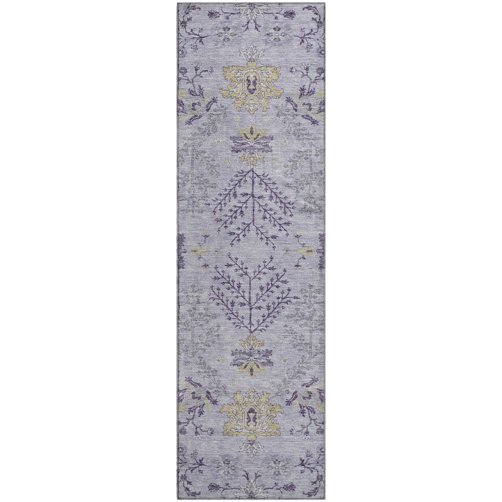 Premium Machine Washable Mayfield AMF1156 Lavender 2'3" x 7'6" Runner Rug. Picture 1