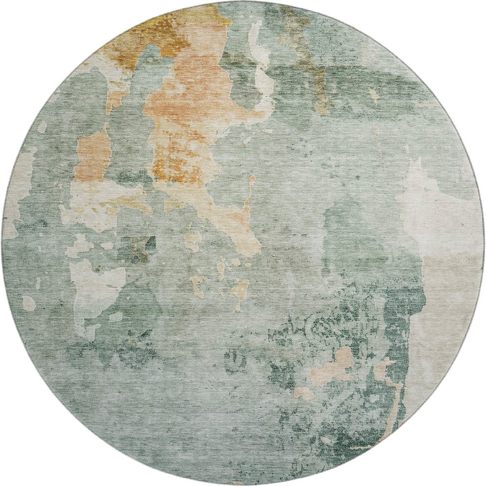 Premium Machine Washable Mayfield AMF1157 Seafoam 8' x 8' Round Rug. Picture 1