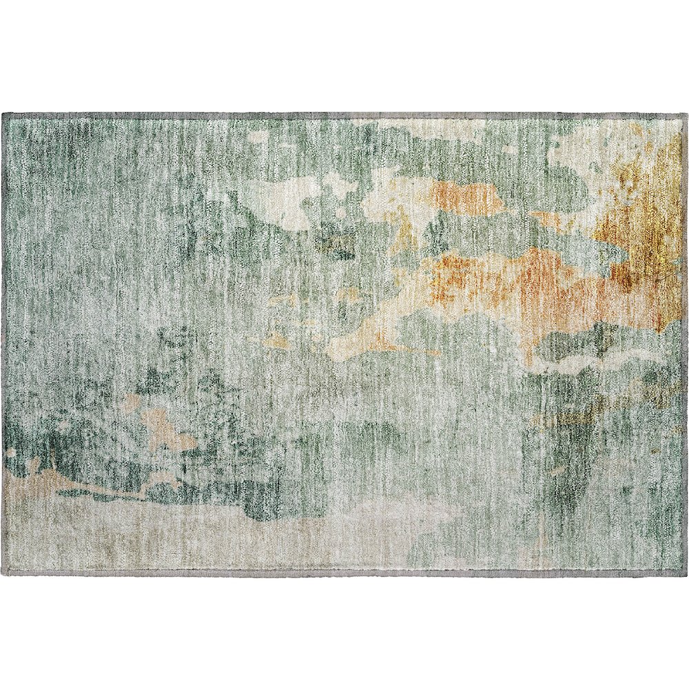 Premium Machine Washable Mayfield AMF1157 Seafoam 1'8" x 2'6" Rug. Picture 1