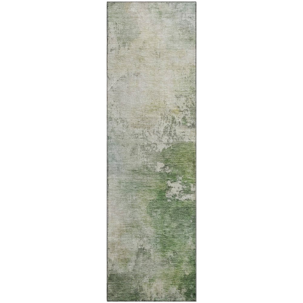 Premium Machine Washable Mayfield AMF1158 Aloe 2'3" x 7'6" Runner Rug. Picture 1