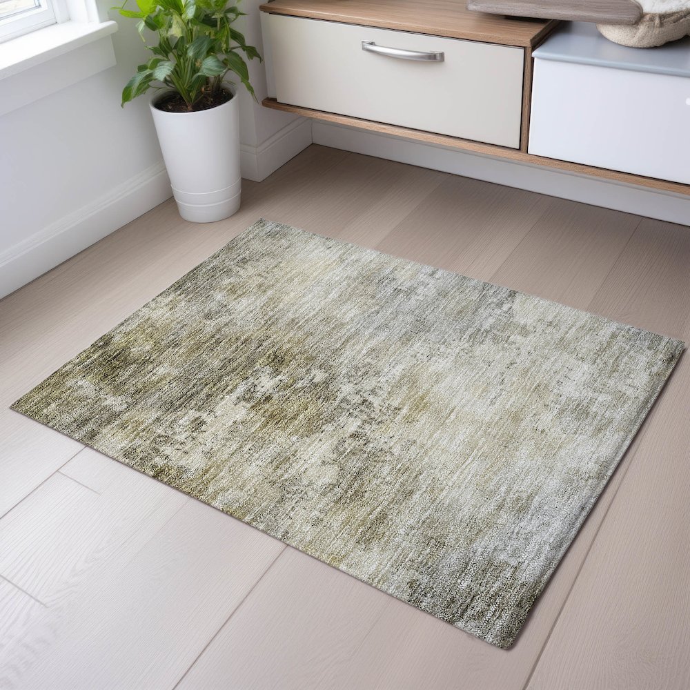 Premium Machine Washable Mayfield AMF1158 Wheat 1'8" x 2'6" Rug. Picture 5