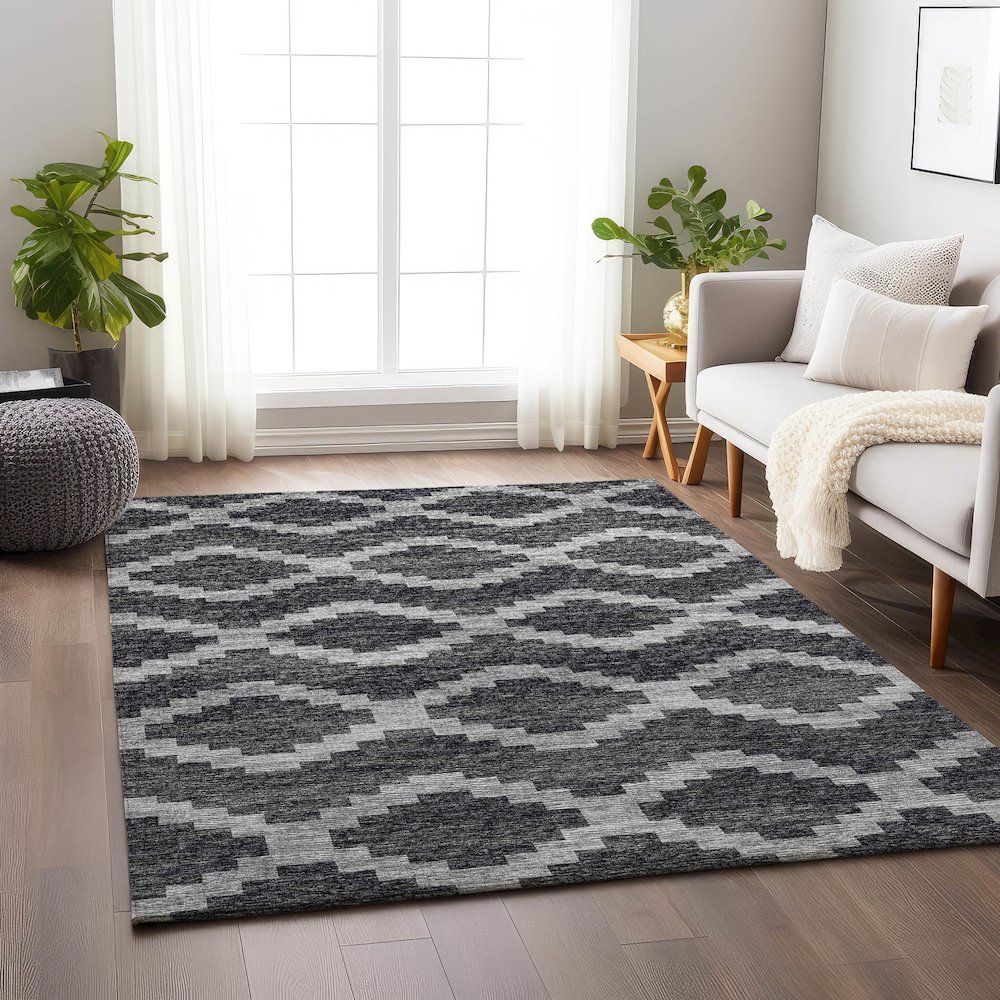 Premium Machine Washable Mayfield  Gray 2'6" x 3'10" Rug. Picture 5