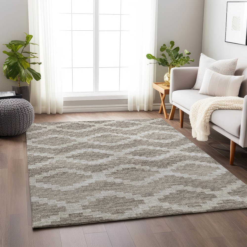 Premium Machine Washable Mayfield  Tan 2'6" x 3'10" Rug. Picture 5