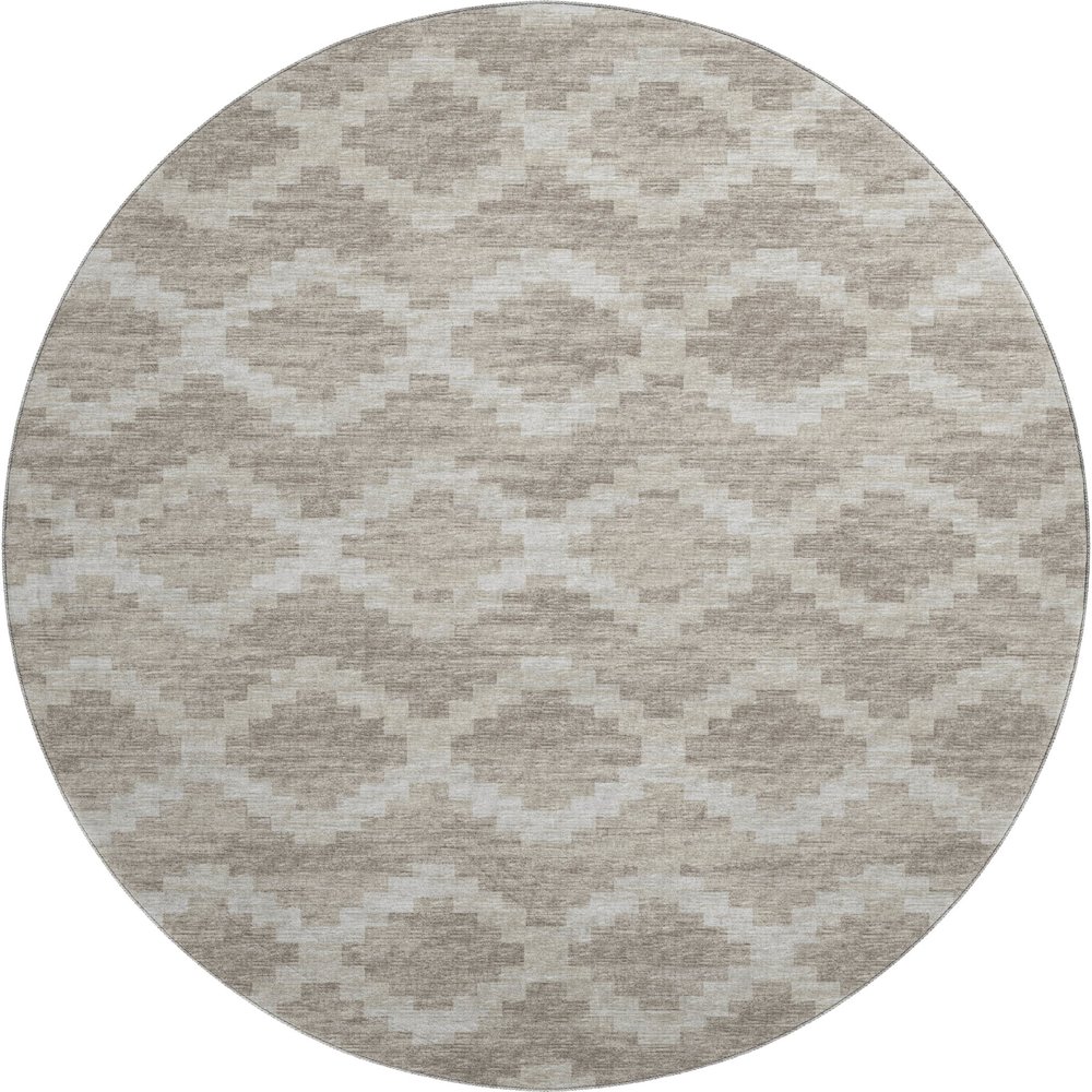 Premium Machine Washable Mayfield  Tan 8' x 8' Round Rug. Picture 1