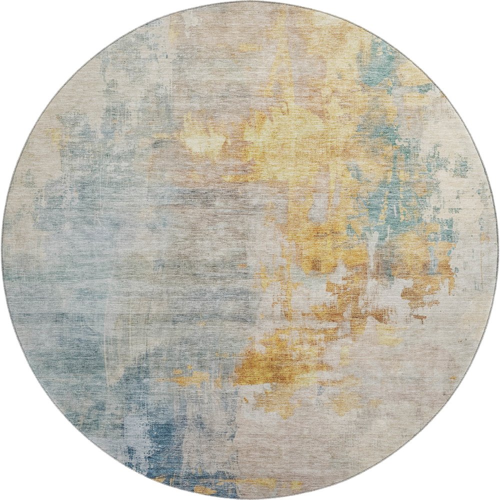 Premium Machine Washable Mayfield AMF1160 Linen 8' x 8' Round Rug. Picture 1