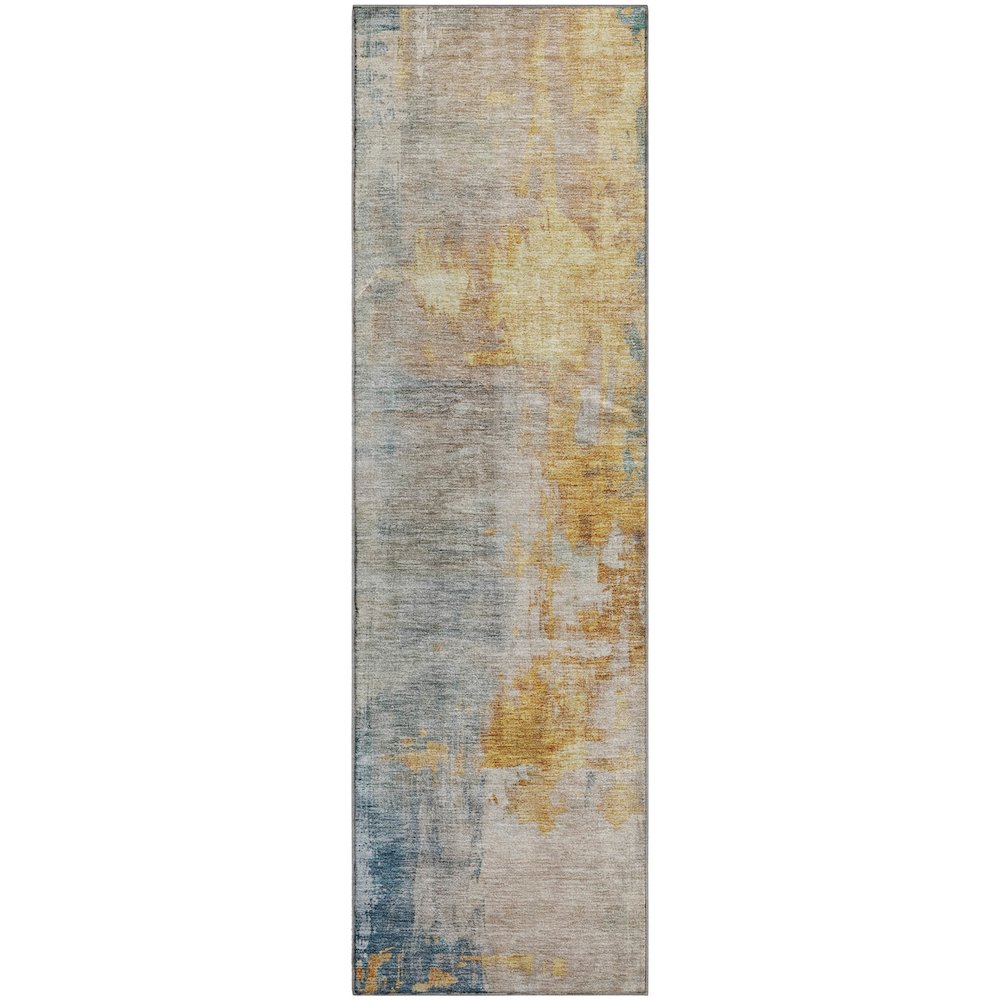 Premium Machine Washable Mayfield AMF1160 Linen 2'3" x 7'6" Runner Rug. Picture 1