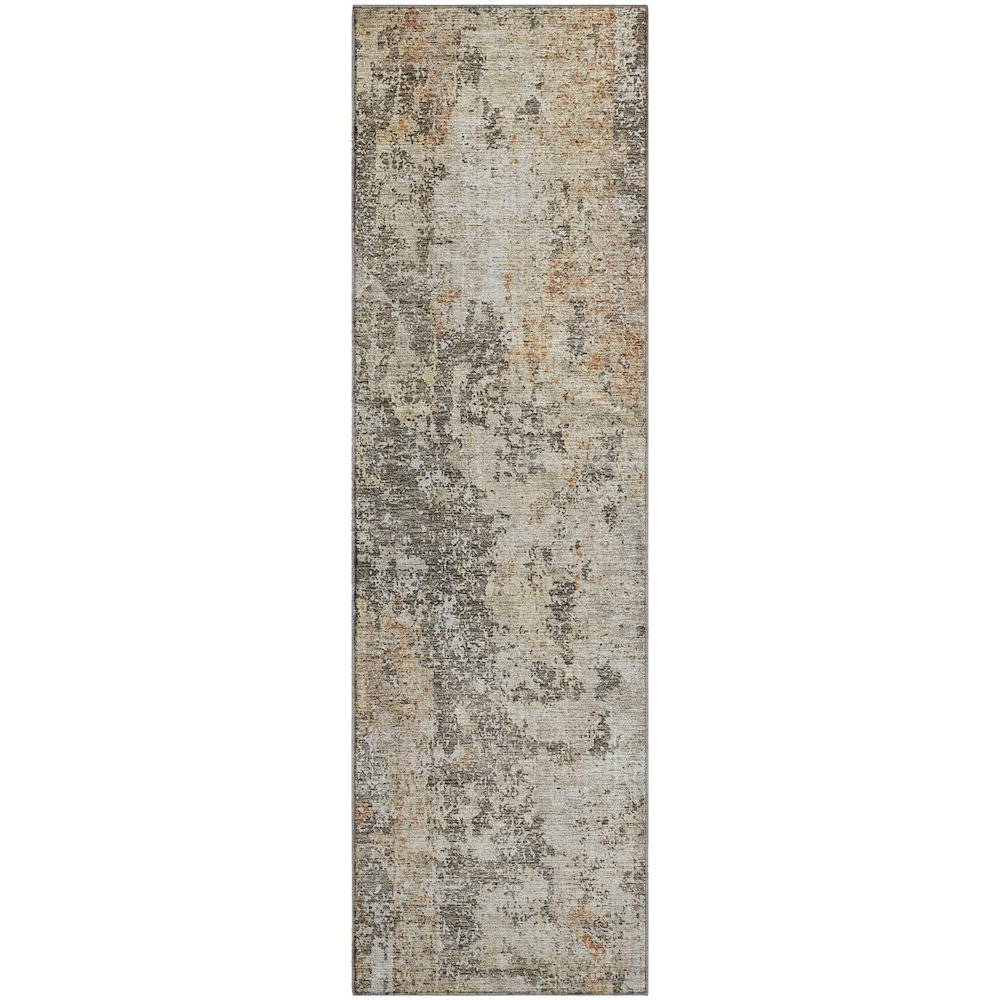 Premium Machine Washable Mayfield AMF1161 Terracotta 2'3" x 7'6" Runner Rug. Picture 1