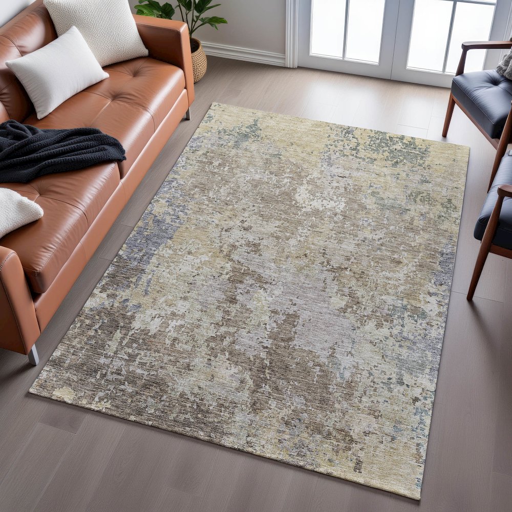 Premium Machine Washable Mayfield AMF1162 Beige 2'6" x 3'10" Rug. Picture 6