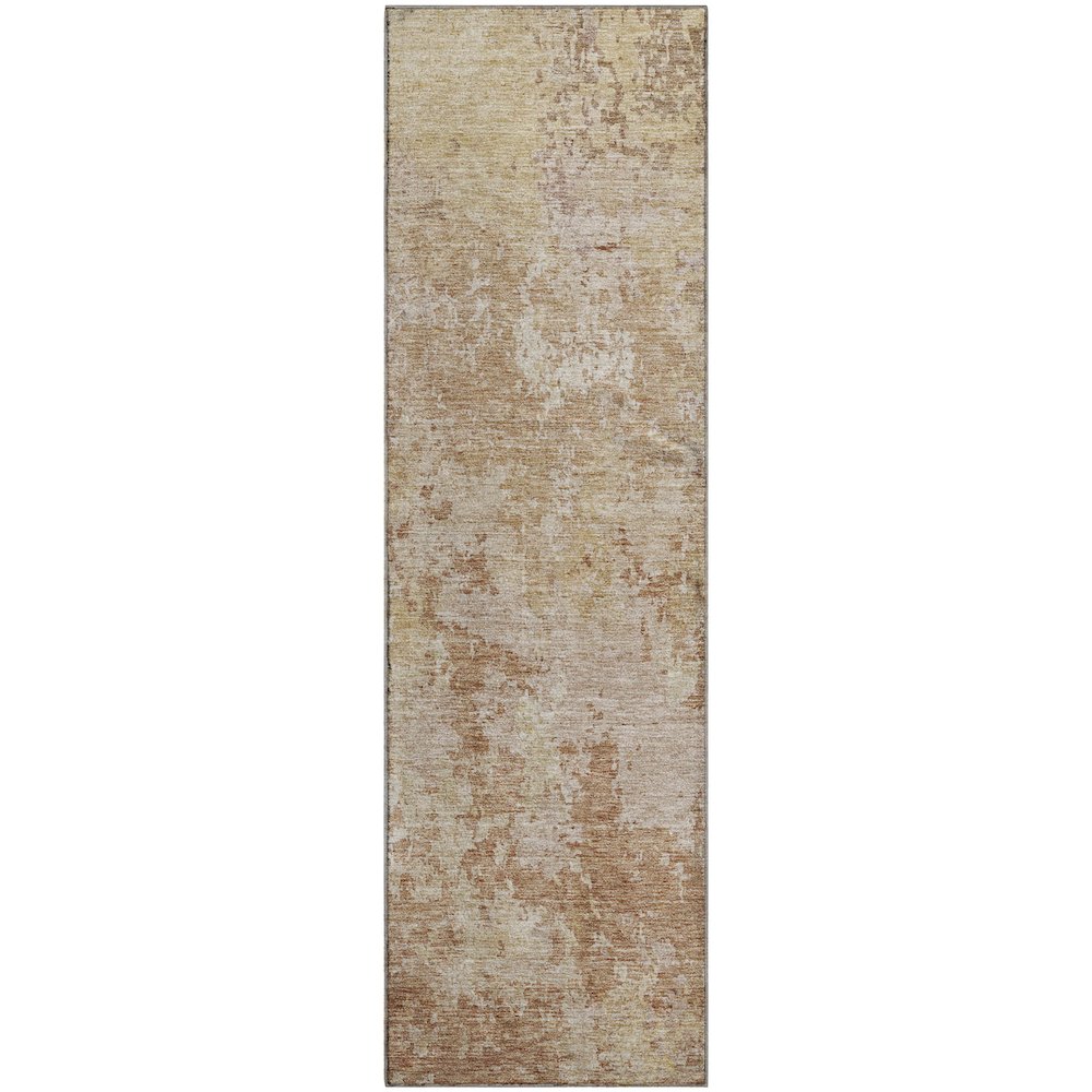 Premium Machine Washable Mayfield AMF1162 Copper 2'3" x 7'6" Runner Rug. Picture 1