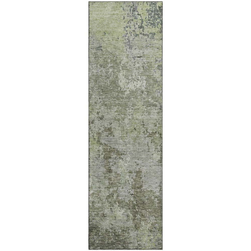 Premium Machine Washable Mayfield AMF1162 Green 2'3" x 7'6" Runner Rug. Picture 1