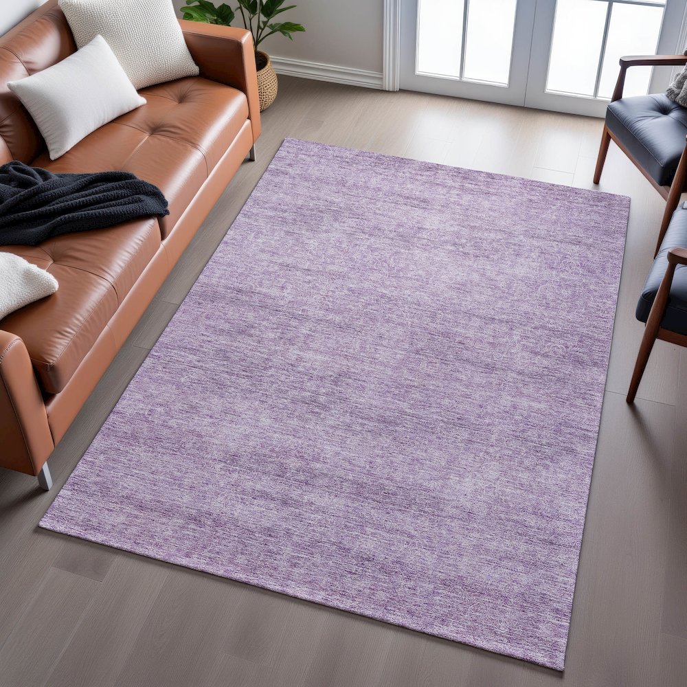 Premium Machine Washable Mayfield AMF1163 Lavender 2'6" x 3'10" Rug. Picture 6