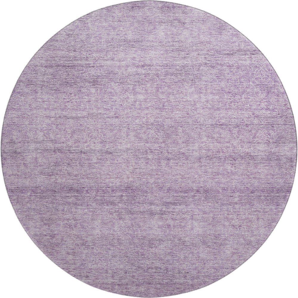 Premium Machine Washable Mayfield AMF1163 Lavender 8' x 8' Round Rug. Picture 1