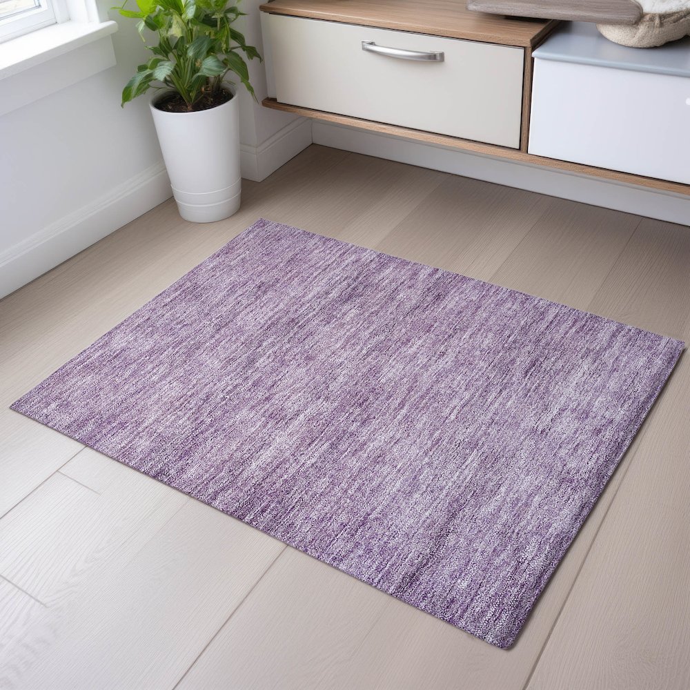 Premium Machine Washable Mayfield AMF1163 Lavender 1'8" x 2'6" Rug. Picture 5
