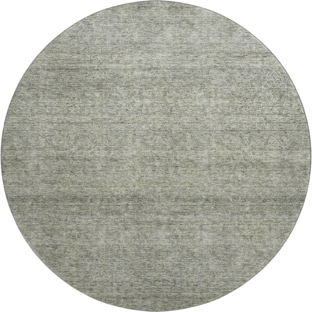 Premium Machine Washable Mayfield AMF1163 Sage 8' x 8' Round Rug. Picture 1