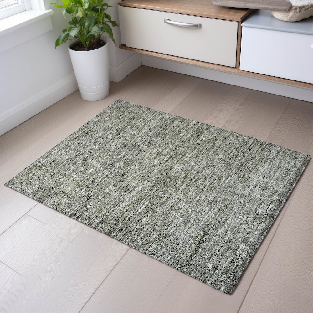 Premium Machine Washable Mayfield AMF1163 Sage 1'8" x 2'6" Rug. Picture 5
