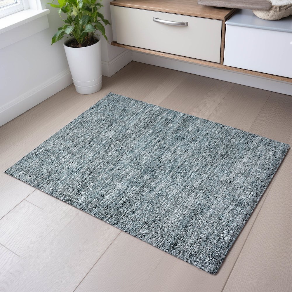 Premium Machine Washable Mayfield AMF1163 Seafoam 1'8" x 2'6" Rug. Picture 5
