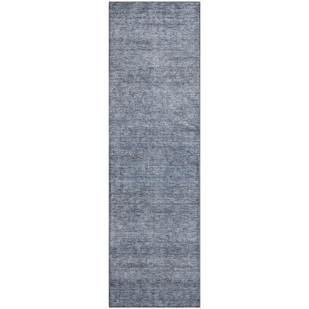 Premium Machine Washable Mayfield AMF1163 Sky 2'3" x 7'6" Runner Rug. Picture 1