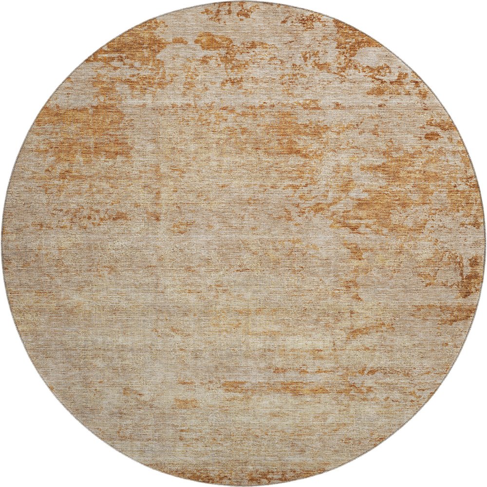 Premium Machine Washable Mayfield AMF1164 Copper 8' x 8' Round Rug. Picture 1