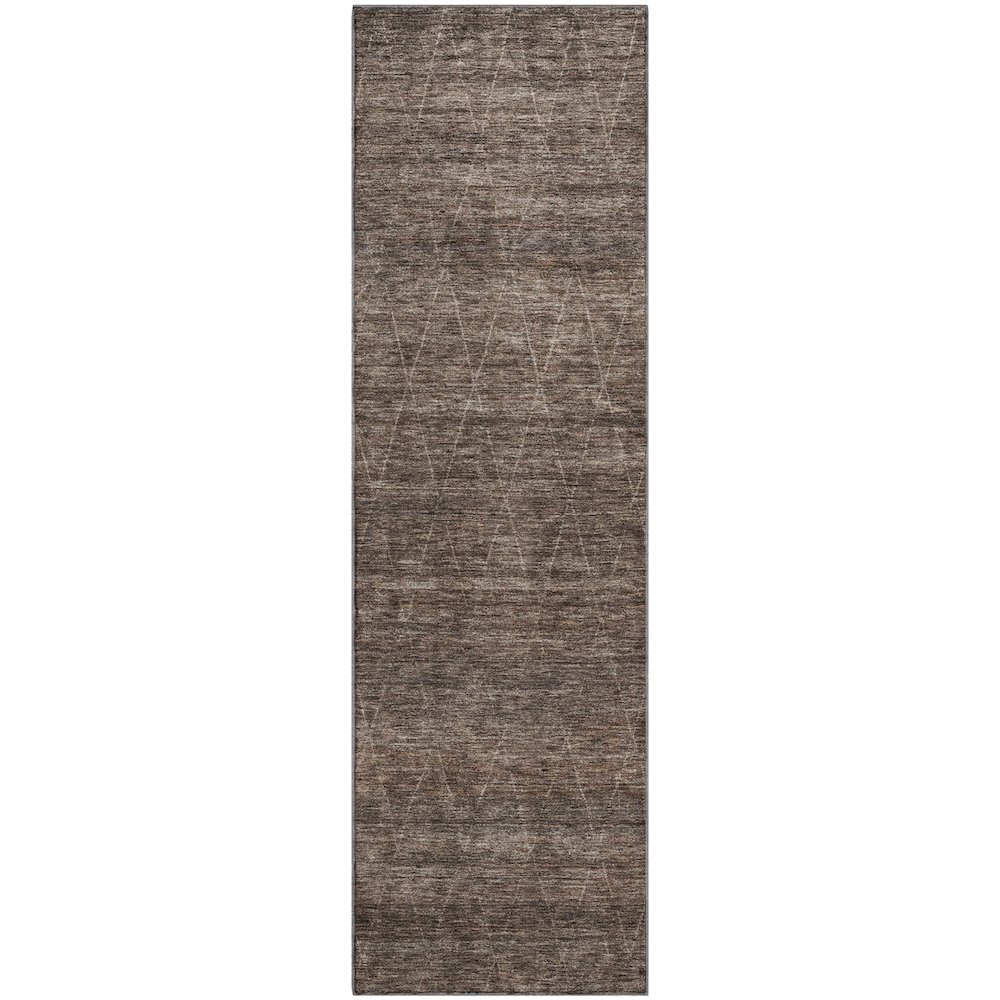 Premium Machine Washable Mayfield AMF1165 Coffee 2'3" x 7'6" Runner Rug. Picture 1