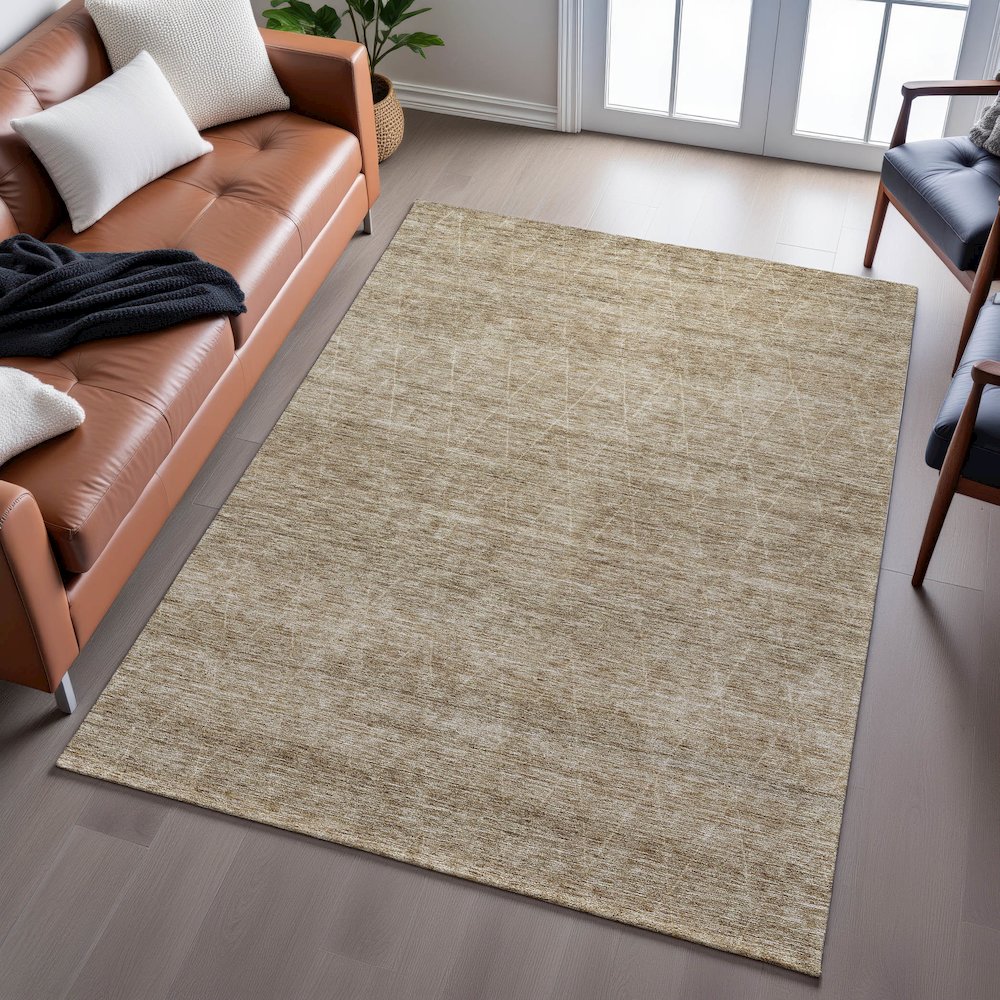 Premium Machine Washable Mayfield AMF1165 Wheat 2'6" x 3'10" Rug. Picture 6