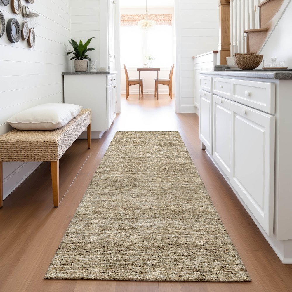 Premium Machine Washable Mayfield AMF1165 Wheat 2'3" x 7'6" Runner Rug. Picture 5