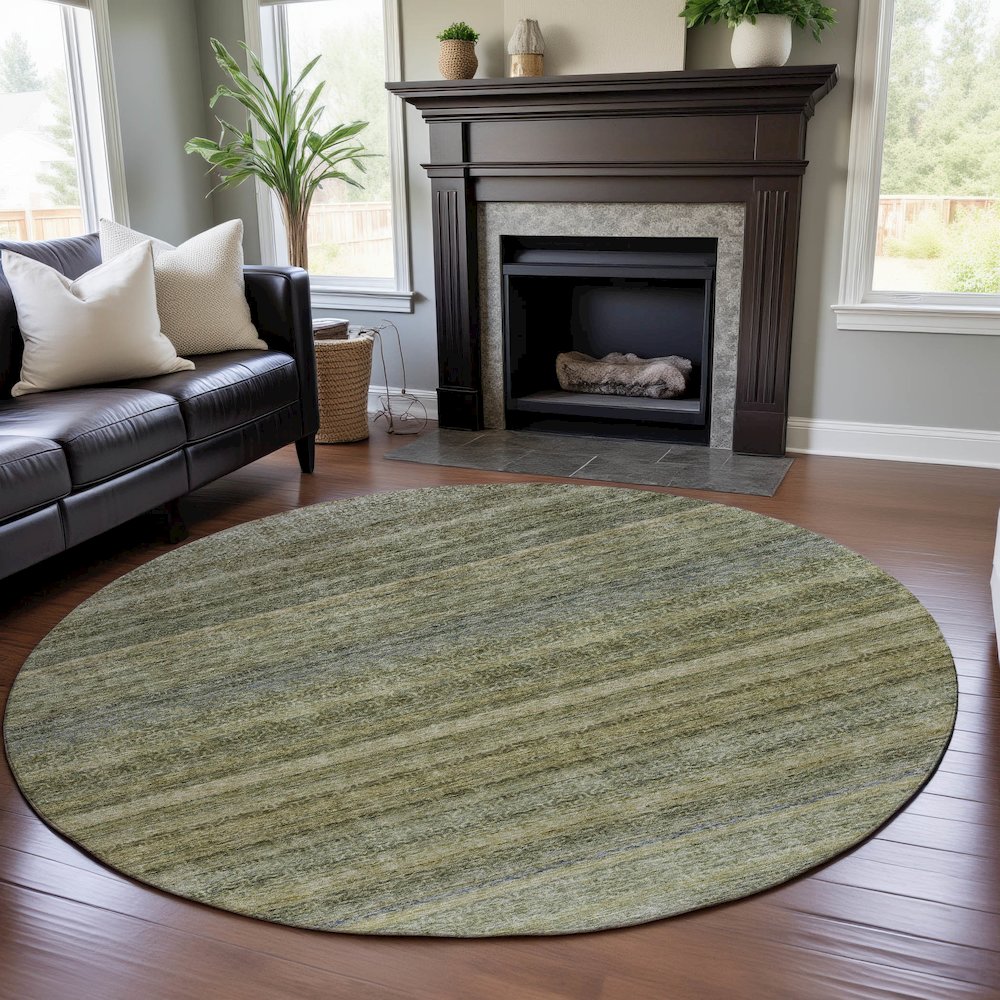 Premium Machine Washable Mayfield AMF1167 Aloe 8' x 8' Round Rug. Picture 5