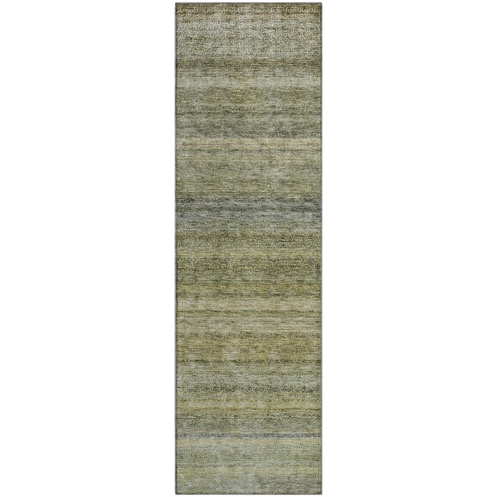 Premium Machine Washable Mayfield AMF1167 Aloe 2'3" x 7'6" Runner Rug. Picture 1