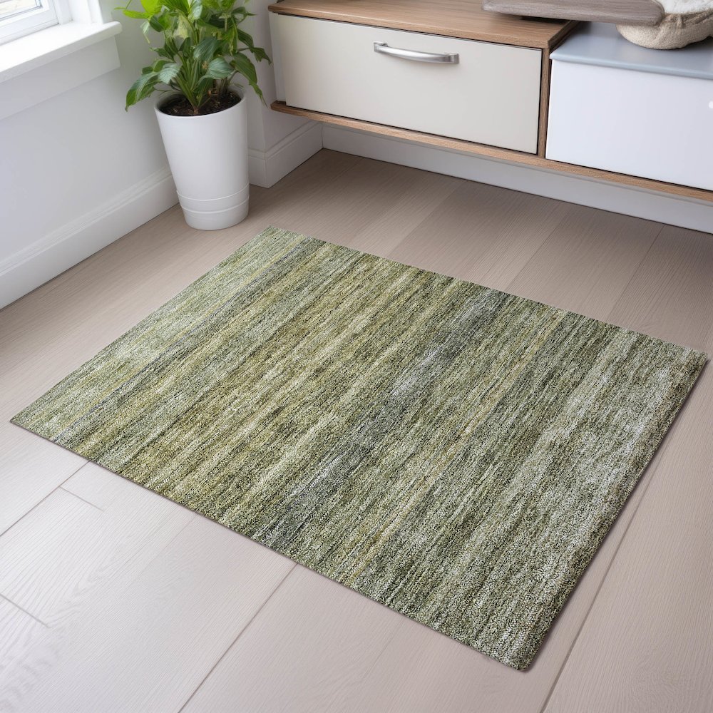 Premium Machine Washable Mayfield AMF1167 Aloe 1'8" x 2'6" Rug. Picture 5