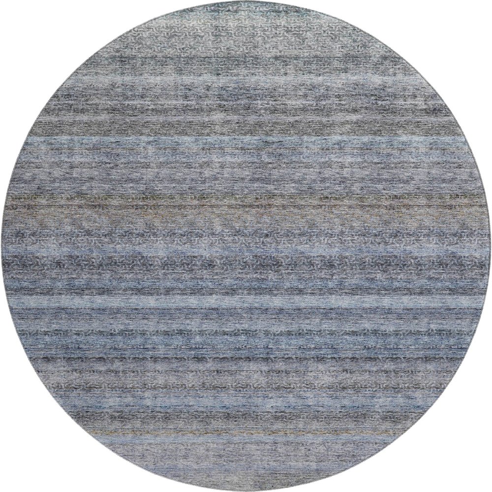 Premium Machine Washable Mayfield AMF1167 Blue 8' x 8' Round Rug. Picture 1