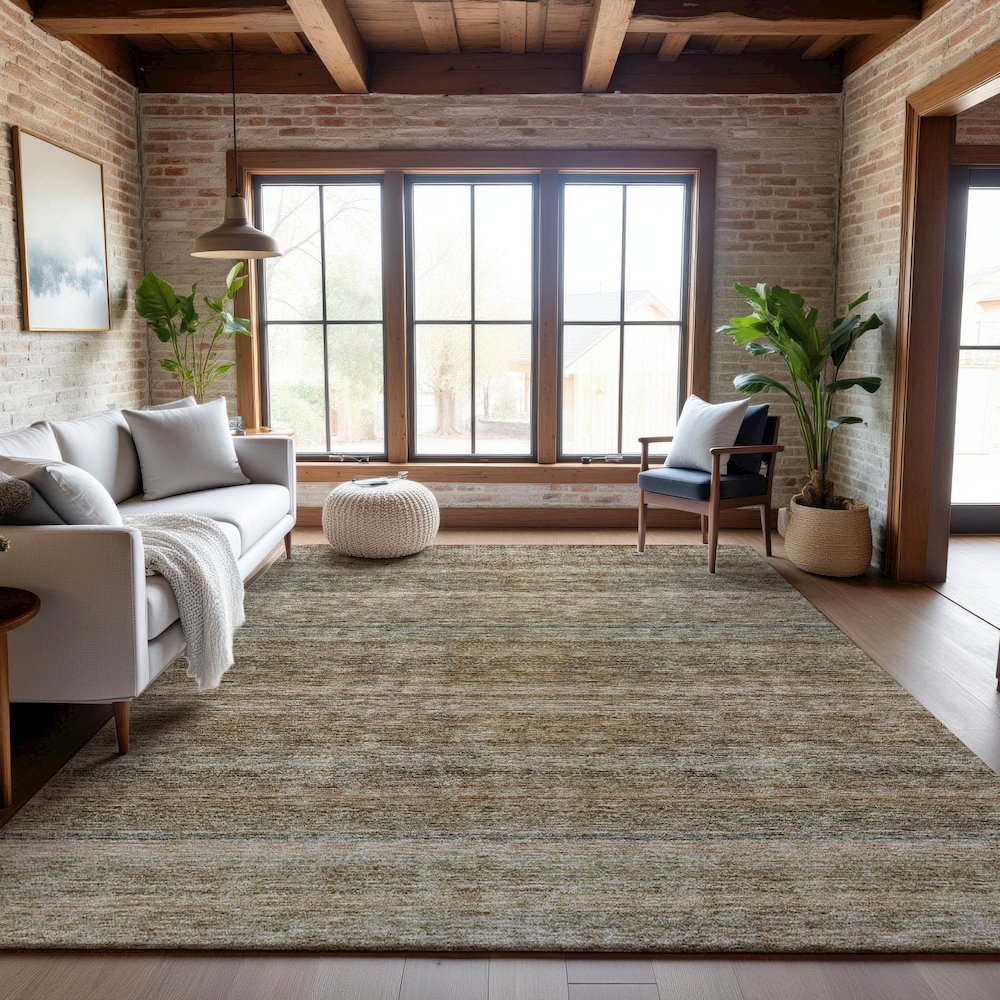 Premium Machine Washable Mayfield AMF1167 Copper 2'6" x 3'10" Rug. Picture 5