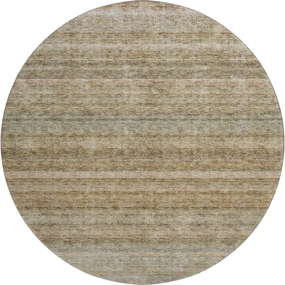 Premium Machine Washable Mayfield AMF1167 Copper 8' x 8' Round Rug. Picture 1