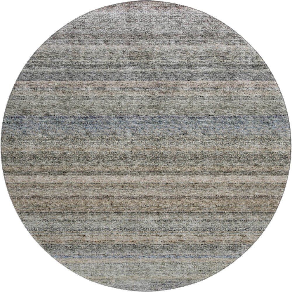 Premium Machine Washable Mayfield AMF1167 Taupe 8' x 8' Round Rug. Picture 1